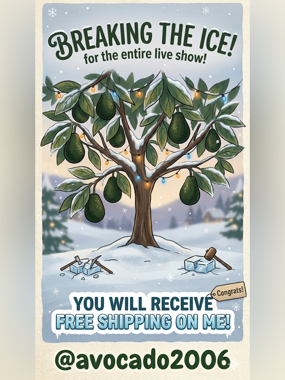 Live Show Ice Breaker FREE Shipping with Purchase 💚🥑✅ UNLISTED ITEM